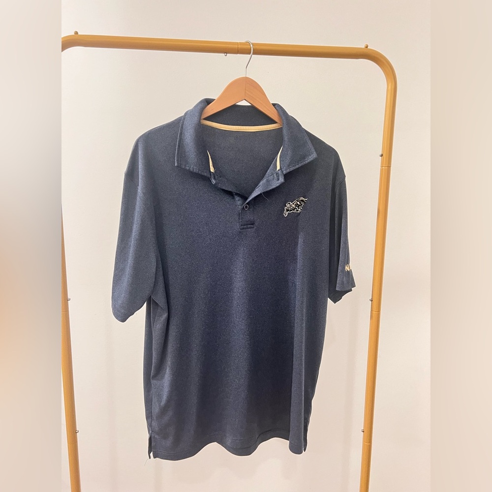 USNA Blue Polo Shirt with Embroidered Logo - Picture 2 of 3
